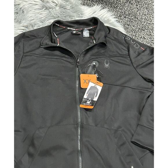 SPYDER Active Black Full Zip Breathable Jacket Moisture Wicking Size XX-Large - Picture 2 of 4